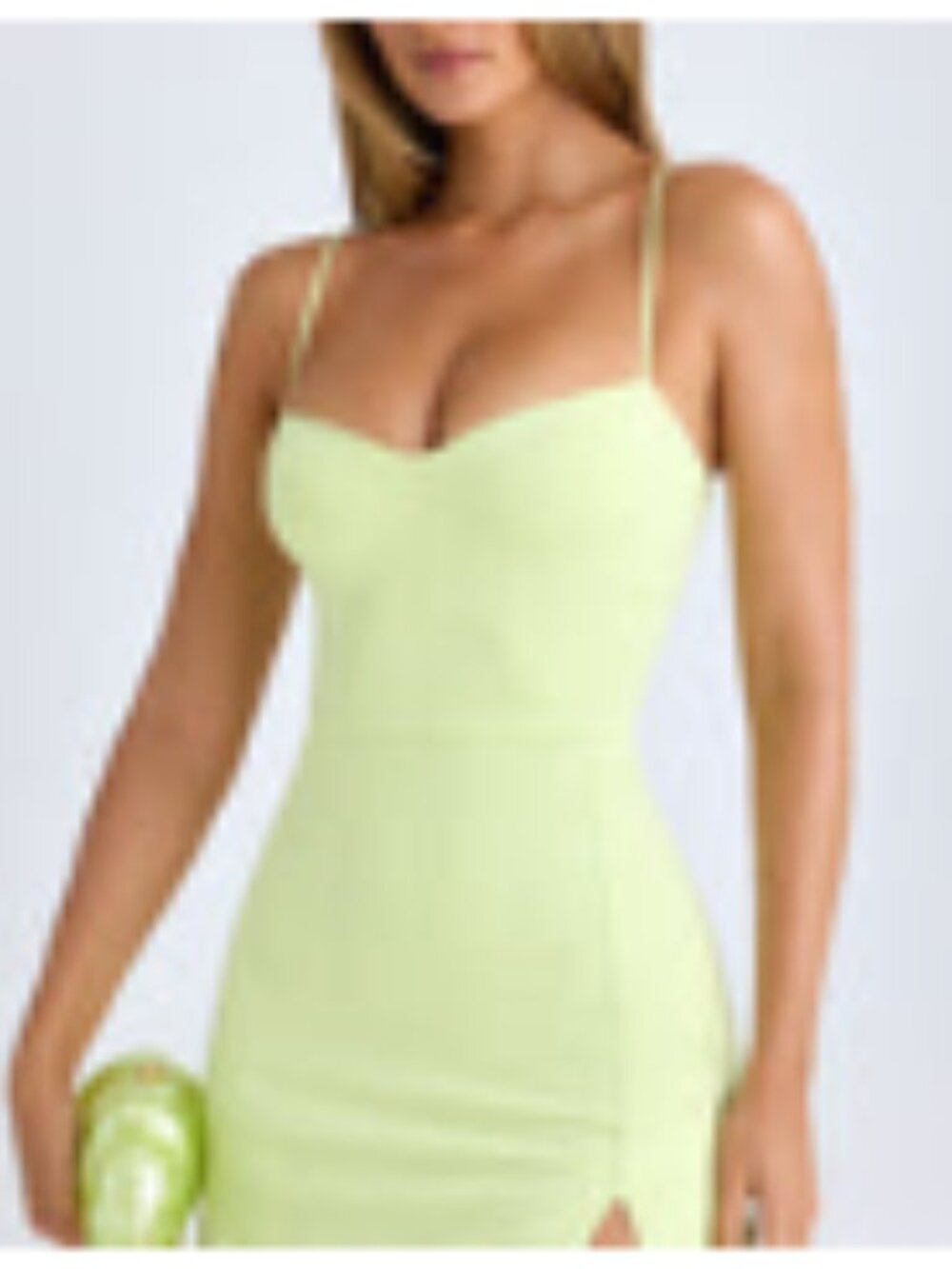 Oh Polly Modal Sweetheart-Neck A-Line Mini Dress in Matcha Green